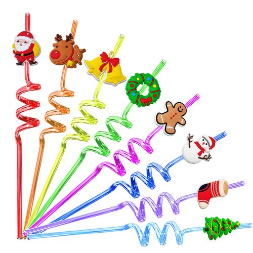24 Reusable Christmas Straws Christmas Party Favors Christmas Party Decoration Birthday Party Decoration Supplies for Treat Bags Goodie Gifts