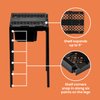 LockerMate Adjust-A-Shelf Locker Shelf & Organizer, Extends to Fit Your Locker, Includes Storage Drawer, Black