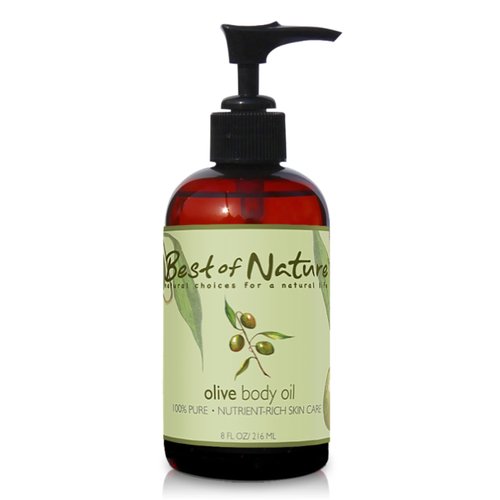 Best of Nature 100% Pure Olive Massage & Body Oil - Cold Pressed, Unscented Moisturizer for Skin & Hair, Bath Oil, Bulk Size