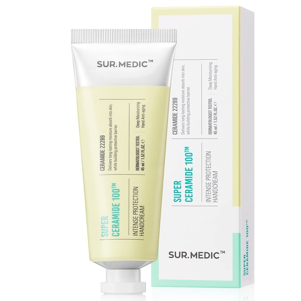 I Use After Washing With Hand Soap&Hand Wash I Sur.medic Super Hyaluronic Acid Ceramide Intense Protection Hand Cream for Dry Cracked Hands 1.52 oz