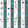 Glaryyears Glow in the Dark Blue Temporary Tattoos for Adults, 180+ Mixed Styles 36 Sheets Fake Body Tattoo Stickers, Unique Accessory Luminous for Men Women Party Favors Supplies Nightclub Pub