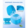 JMU Denture Bath Case, Denture Cup for Soaking Dentures with Strainer Basket Tray for Dentures, Mouth Guard Storage Case