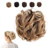 Juvabun Claw Clip Messy bun - Dark Blonde Claw Clip Messy Bun Hair Piece Wavy Curly Hair Bun Clip in Claw Chignon Everyday Wear Synthetic Hair Bun Scrunchie Dark Blonde