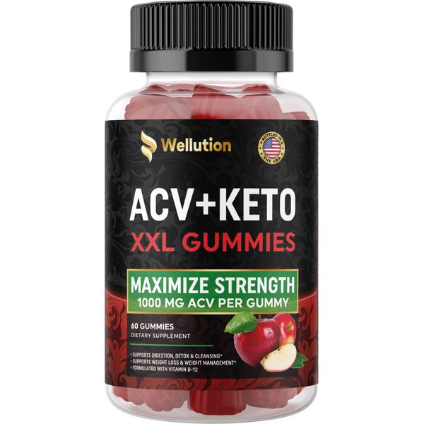 WELLUTION Gummies Apple Cider Vinegar - Formulated to Support Healthy Weight, Normal Energy Levels - Supports Digestion, Detox and Cleansing Beetroot and Pomegranate……