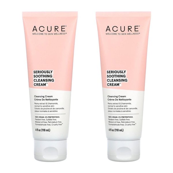 ACURE Acure Seriously Soothing, Cleansing Cream, 4 fl oz (118 ml) (Pack of 2)