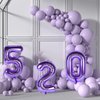 10 Number Balloon Purple 40 inch Big Foil Mylar 10th Balloons for 10 Year Old Boy Girl Birthday Party Decorations Wedding Anniversary Events Supplies