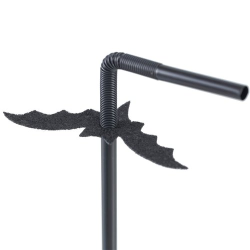 BinaryABC Halloween Bat Straws,Halloween Party Straws,Halloween Drinking Straws,Halloween Party Favors Decorations Supplies,50Pcs