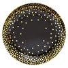 48-Pack Black and Gold Party Plates, 7 Inch Paper Plates for Birthday Cake and Desserts
