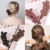 KICOSY 4PCS Flower Flat Claw Clips for Women Flat Claw Clips for Thick Hair Styling Clips No Bend Alligator Hair Clips Duck Billed Hair Clips Matte French Hair Clips Hair Barrettes