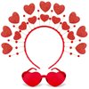 BleSky Heart Headband Valentines Day with Red Heart Shape Sunglasses Hair Accessories for Valentine Wedding Anniversary Party Favors