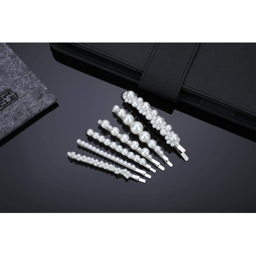 Pearl Hair Clips Barrettes Silver Wedding Decorative Bobby Pins Women Girls Bridal Her Valentines Mother’s Day Birthday Prom Party Daily Wear Hair Styling Accessories Xmas Gift 6pcs