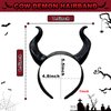 Kistreao Halloween Devil Horns Headband Black Demon Horns Hair Bands Halloween Hair Accessories for Women Halloween Party Supplies