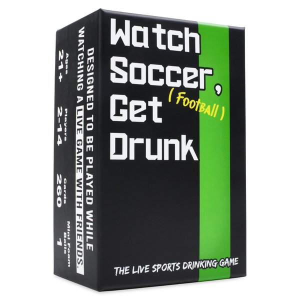 Watch Soccer, Get Drunk - The Live Soccer Drinking Game | 260 Cards with a Mini Soccer Ball. Perfect for Parties, Group Game Day, Tailgating. Great Gift for Sports Fans.