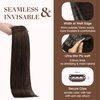 GOO GOO Clip in Hair Extensions Real Human Hair, 14inch 130g 9Pcs, 2A Light Brown, Remy Human Hair Extensions Clip ins for Women, Natural Human Hair