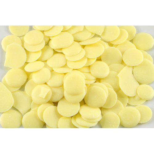 Cocoa Butter - Shaped in small disks - Raw with Incredible Quality and Scent. Use for Lotion, Cream, Lip Balm, Oil Stick, or Body Butter. NON-GMO - 8 oz