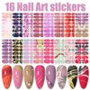 WOKOTO 16 Sheets Gradient Nail Polish Stickers for Women Nail art Gel Stickers Strips for Nails Colorful Nail Polish Strips Full Nail Wrap Gel Strips Nail Wraps Nail Art Stickers Decals for Gel Nails