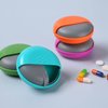 Pill Cases 4 Packs Travel Pill Organizer Portable Compact Pill Box for Purse Cute Round Medicine Container for Pills Fish Oil Vitamine Supplements