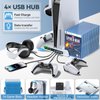 PS5 / PS5 Slim Stand and Cooling Station with RGB LED Controller Charging Station for Playstation 5 Console, PS5 Controller Charger, PS5 / PS5 Slim Accessories with 3 Level Cooling Fan, 3 USB Hub