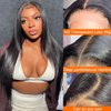 Lace Closure Wigs Human Hair Pre Plucked 5x5 HD Closure Wig Straight Lace Front Wigs Human Hair 150% Density Natural Black 24Inch Glueless Lace Closure Wig with Baby Hair