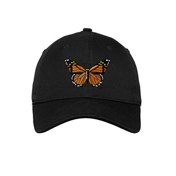 Soft Baseball Cap Monarch Butterfly Embroidery Insects Butterfly Embroidery Twill Cotton Dad Hats for Men & Women Black Design Only