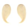 Hairro Clip in Wave Side Bangs Extensions, 100% Human Hair 2 PCS Clip on Middle Part French Bangs Thin Sides Swept Fringe Hairpieces