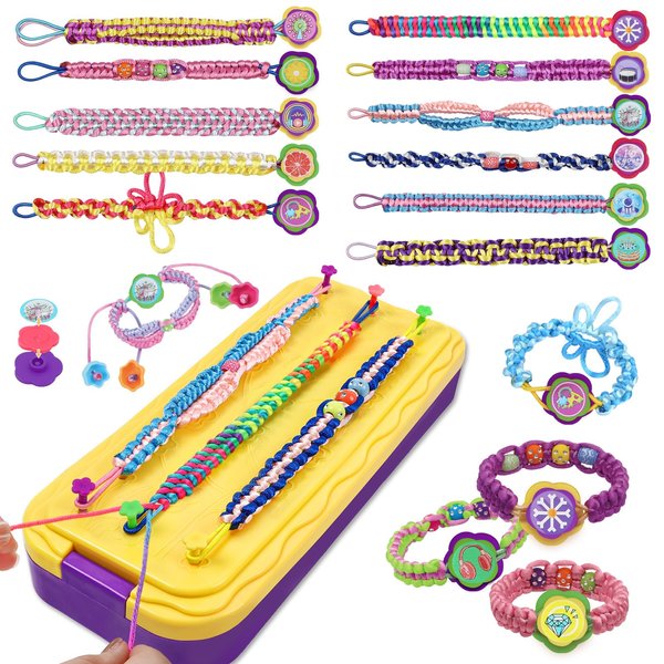 DDAI Arts and Crafts for Kids Age 8-12 Friendship Bracelet Making Kit for Girls - Best Birthday Gifts Ideas for Girl 7 9 10 11 Year Old - Popular Bracelets String Maker Toys Set
