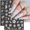 6 Sheets 5D Embossed Sakura Flower Nail Stickers For Nail Art,Cherry Blossom Petals Nail Design Nail Art Stickers Spring Floral Nail Decals Pink Flowers Nail Sticker For Nail Supplies Nail Accessories