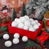 Elcoho 72 Pieces 2 Inch Fake Snow Fight Ball Artificial Snow Toss Ball Fake Winter Snow Fight Ball Fluffy Fun Stress Toys for Xmas Party Supplies Winter Snowball Fight Games Indoors