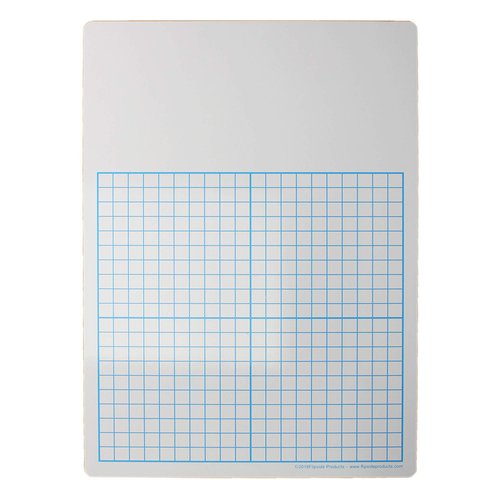 Flipside 1/2" Graph Dry Erase Board, 11" x 16" Single, White