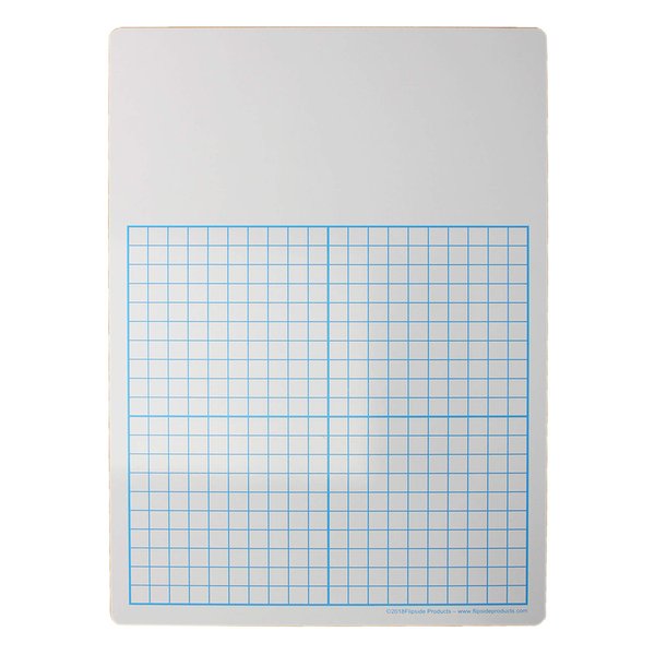 Flipside 1/2" Graph Dry Erase Board, 11" x 16" Single, White