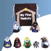 Felt Nativity Set for Kids, Christmas Activity Bag for Advent, Christian Play Figure Playset, Featuring Mary, Joseph, Baby Jesus, Shepherd, Wisemen, Donkey (8 Piece Set)