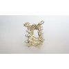 Generic Small rounded pearl and gold metal hair claw clip bridal clip