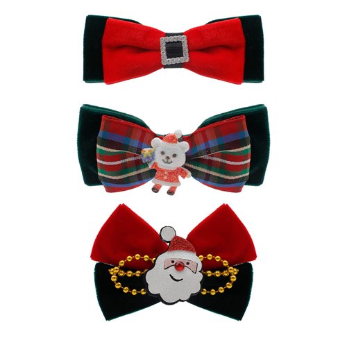 Hofar 3PCS Christmas Hair Clips for Women Xmas Bow Hair Clip Festive Snowflake Hairpins Holiday Hair Accessory Party Gifts