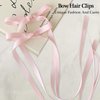 Hair Bows Clips For Women Girls, Hair Ribbon Bow Clip With Long Tail, Silky Satin Bowknot Hair Clips With Long Tassel 2PCS (Pink)