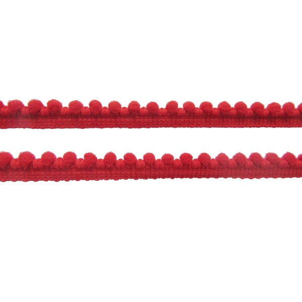 YYCRAFT 10 Yards 3/8" Wide Tiny Pom Pom Ball Fringe Trim DIY Craft Sewing Accessory for Home Curtain Clothes Pillow Decoration(pom Size 5mm,Red)