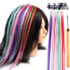 Jmzulnivst Lot 10 strands 20'' Long Solid Colorful I Tip Human Hair Extension,10+ FREE Micro Beads,Hook (10 colors Mixed, 20inch)