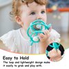 Mombella Teething Toys 6-12 Months, 2 in 1 Snail Baby Teether & Rattle Toys 3-6 Months, Silicone Infant Teethers for Babies 12-18 Months, Newborn Sensory Teething Toys, BPA Free Baby Chew Toy, Teal