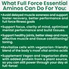 Full Force Amino Acid Supplement, Tissue Building Essential Amino Acids for Workout Recovery. Amino Acids for Performance 5000mg 200 EAA BCAA Tablets