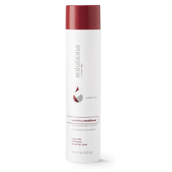 GREAT CLIPS Solutions Nourishing Conditioner 10 fl oz | Argan Oil | Sulfate and Paraben Free | Hydrates and Repairs Hair | Safe for Colored-Treated Hair