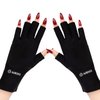 AIRSEE Anti UV Gloves for Nail Lamp, UPF50+ UV Protection Gloves for Manicures Nail Art, Fingerless Gloves for Women (Black)