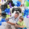 Video Game Balloon Arch Garland Kit, Blue Purple Green Black Party Balloons with 2Pcs Game Handle Foil Balloons for Video Game Theme Birthday Party Boys Gamer Night Decor