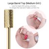 MelodySusie Nail Drill Bits Set, 7pcs Tungsten Carbide Nail Bits for Nail Drill E-file, 3/32 inch Bits Manicure Pedicure Remover Tools for Acrylic Gel Nails, Salon Home Nail Care Supplies, Gold