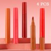 BINGBRUSH 4Pcs Bright Vivid Color Lip Tint Pencil, Moisturizing,Long-wear,Non-sticky,Lightweight Lip Stains Liquid Lipstick Rouge Lip Gloss Girls Women Gift Set