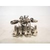 Silver metal blue/black flower crystal hair claw clip bridal clip