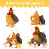 MaoGoLan 8Pcs Chicken Stuffed Animals, Stuffed Laying Hen Chicken Plush Toys with 3 Babies Chickens and 3 Eggs,1 Nest House Plush Set, Cute and Soft Farm Stuffed Animals Gift for Kids,Girls,Boys