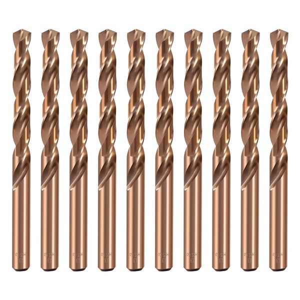 HSS Cobalt Drill Bit Set 9/64 Inch 10Pcs M35 Co Twist Jobber Length Steel Metal Drill Bits