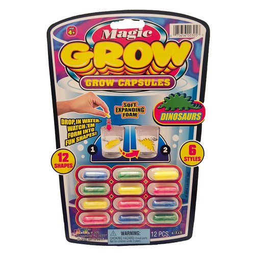 JA-RU Universal Specialties, Magic Grow Capsules 6 Pack, 72 Capsules Sea Creatures, Dinosaur, Animal Farm Toys. Water Growing Toys for Kids. Animal Party Favors Fidget Toy.305-6A
