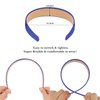 Wecoe Royal Blue Headband 1.2 Inch Wide Silk Satin Headband Women Non Slip Fashion Plain Head Band Solid Hair Band DIY Holiday Hair Accessories for Women Girls Diademas Para Mujer Gifts