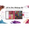 All in one Makeup Kit, Eyeshadow Palette Lip Glosses Blusher Concealer Powder Brush Mirror,Professional makeup kit set for women girls teens or Beginner,32 Color (1Pc) Red