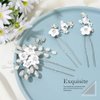 Gorais Flower Wedding Hair Pins Crystal Bridal Hair Pieces Pearl Bride Hair Clips Hair Accessories for Women and Girls (Pack of 3)